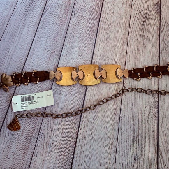 CHICO’S Giraffe Print Metal Belt Small/Medium NWT main image 5